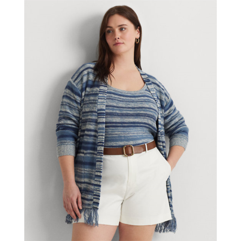 Polo Ralph Lauren Striped Belted Linen-Cotton Cardigan