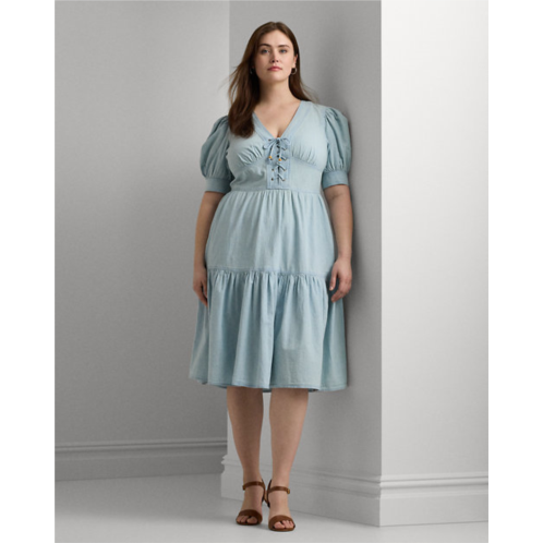 Polo Ralph Lauren Chambray Puff-Sleeve Dress