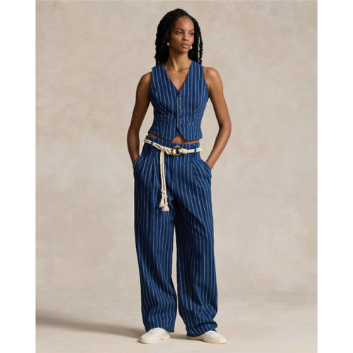 Polo Ralph Lauren Wide-Leg Pinstripe Twill Pant