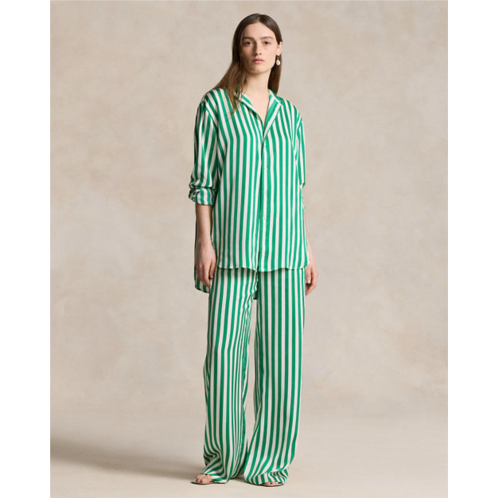 Polo Ralph Lauren Striped Silk Wide-Leg Pant