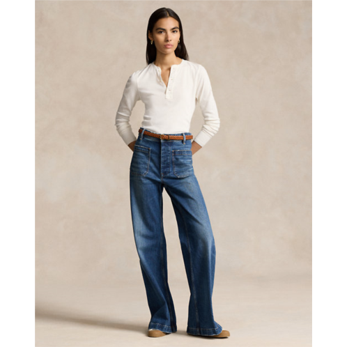 Polo Ralph Lauren Stretch Cotton Wide-Leg Jean