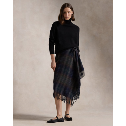 Polo Ralph Lauren Fringe-Trim Plaid Wrap Skirt