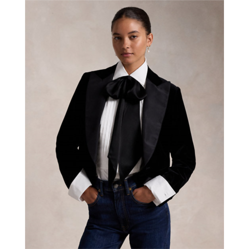 Polo Ralph Lauren Silk-Lapel Velvet Cropped Blazer