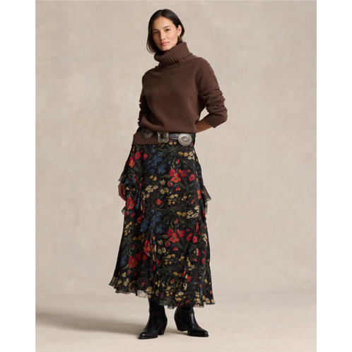 Polo Ralph Lauren Floral Ruffle-Trim Georgette Wrap Skirt