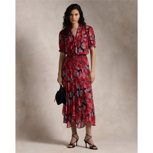 Polo Ralph Lauren Floral Georgette Tie-Neck Dress