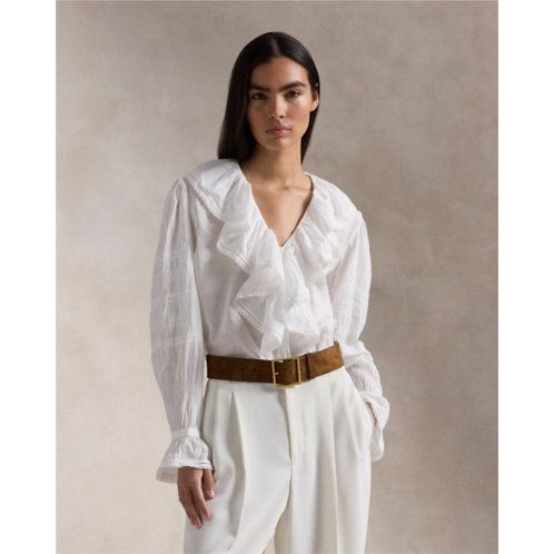 Polo Ralph Lauren Ruffle-Trim Cotton Voile Blouse