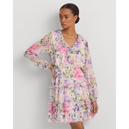 Polo Ralph Lauren Floral Crinkle Georgette Surplice Dress