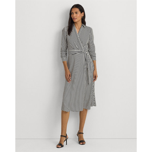 Polo Ralph Lauren Striped Surplice Crepe Midi Dress