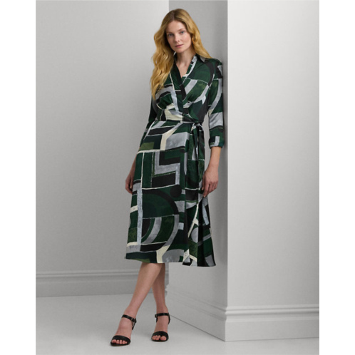 Polo Ralph Lauren Geo-Print Satin Charmeuse Midi Dress