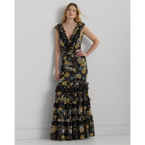 Polo Ralph Lauren Floral Ruffle-Trim Georgette Gown