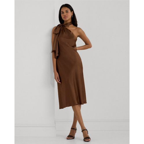 Polo Ralph Lauren Satin Charmeuse Tie-Neck Cocktail Dress