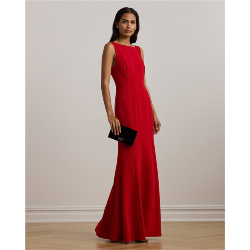 Lauren Double-Faced Crepe Boatneck Gown