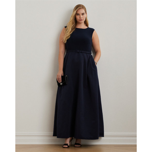 Polo Ralph Lauren Belted Faille & Jersey Gown