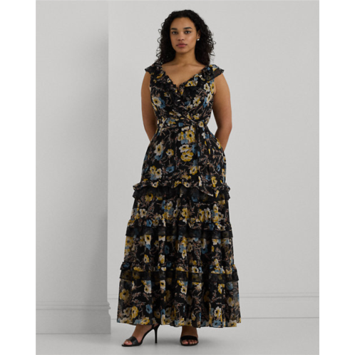 Polo Ralph Lauren Floral Ruffle-Trim Georgette Gown