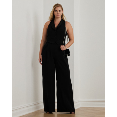 Polo Ralph Lauren Satin-Trim Crepe Sleeveless Jumpsuit