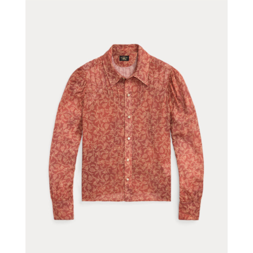 RRL Floral-Print Silk Tie-Back Blouse