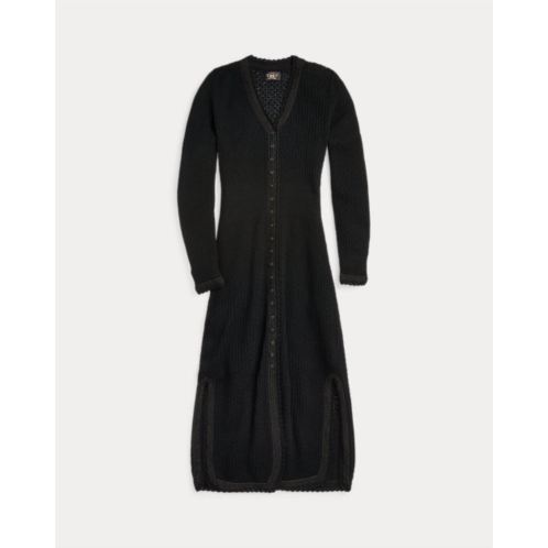 RRL Crochet-Trim Wool Pointelle Dress