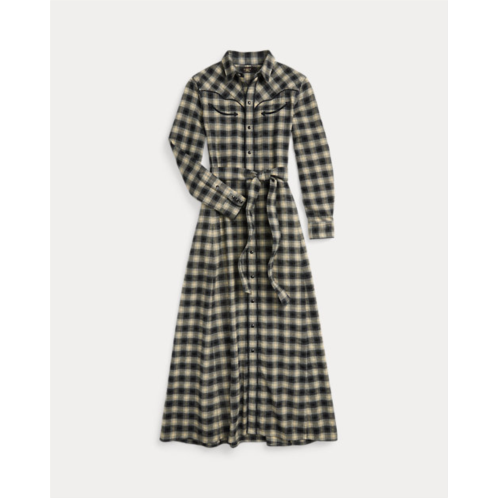 RRL Plaid Dobby Western Shirtdress