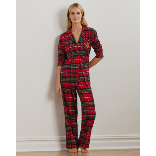 Lauren Petite Plaid Herringbone Twill Sleep Set