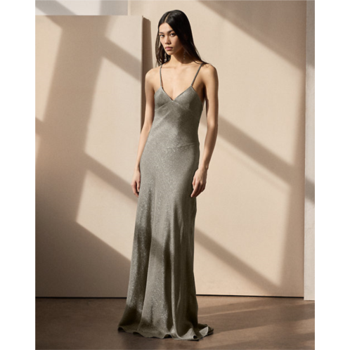 Polo Ralph Lauren Natalie Textured Metallic Evening Dress