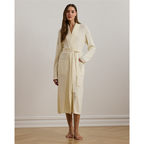 Lauren Belted Cotton-Cashmere Knit Robe