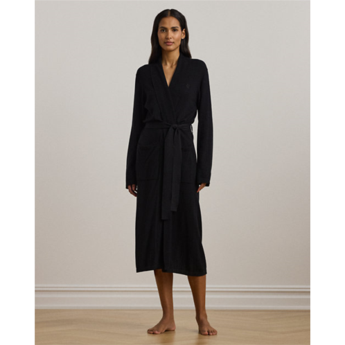 Lauren Belted Cotton-Cashmere Knit Robe