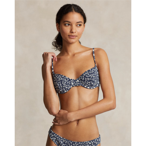 Polo Ralph Lauren Smocked Floral Balconette Bikini Top