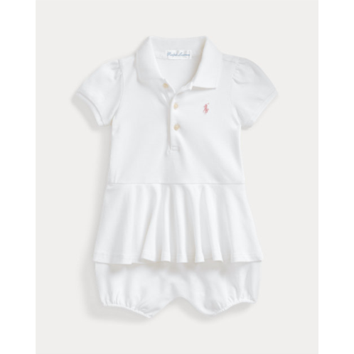 Polo Ralph Lauren Stretch Mesh Peplum Polo Shortall