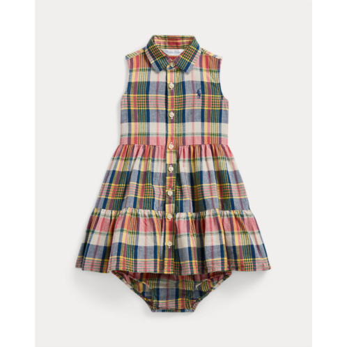 Polo Ralph Lauren Plaid Cotton Madras Shirtdress & Bloomer