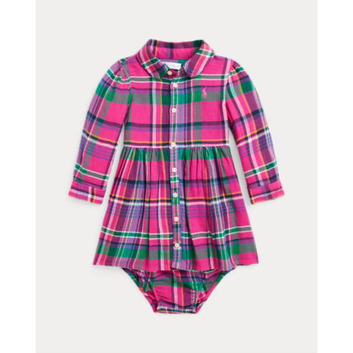 Polo Ralph Lauren Plaid Cotton Twill Shirtdress & Bloomer