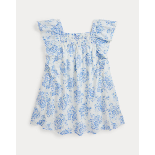 Polo Ralph Lauren Floral Ruffled Slub Cotton Dress