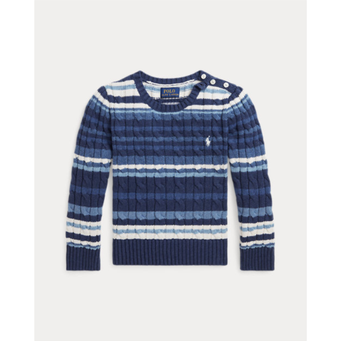 Polo Ralph Lauren Striped Cable-Knit Cotton Sweater