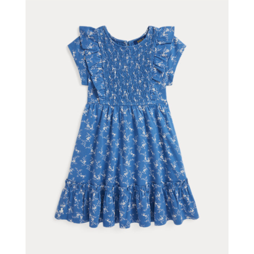 Polo Ralph Lauren Floral Smocked Cotton Jersey Dress