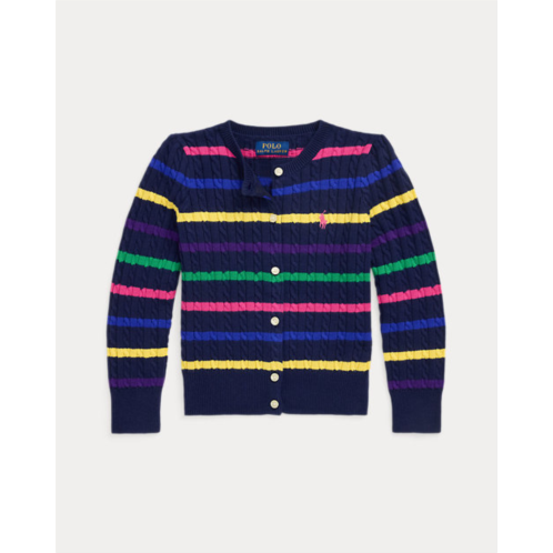 Polo Ralph Lauren Striped Mini-Cable Cotton Cardigan