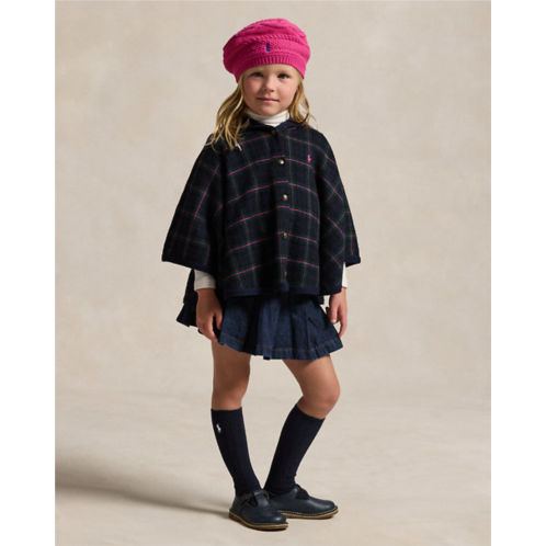 Polo Ralph Lauren Plaid Wool Hooded Poncho