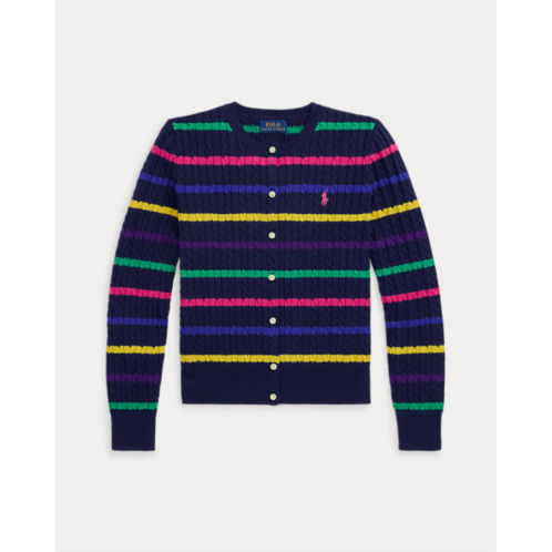 Polo Ralph Lauren Striped Mini-Cable Cotton Cardigan