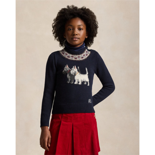 Polo Ralph Lauren Intarsia-Dog Fair Isle Sweater