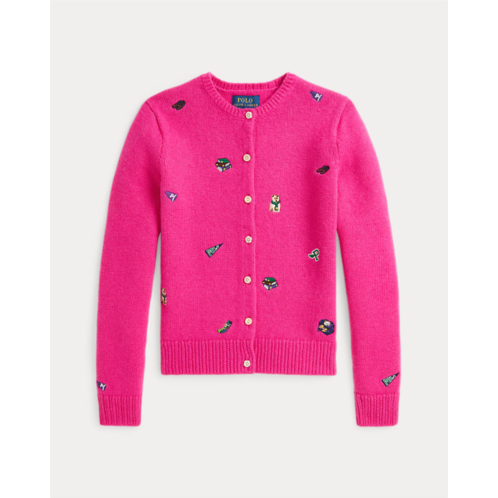 Polo Ralph Lauren Embroidered Wool-Blend Cardigan