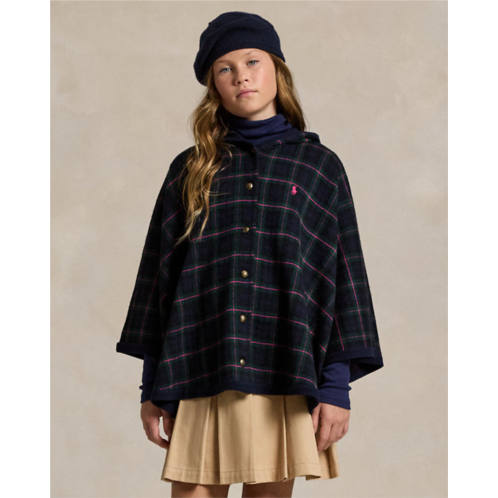 Polo Ralph Lauren Plaid Wool Hooded Poncho