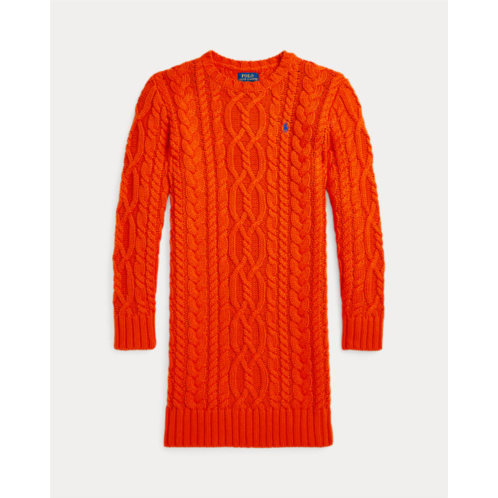 Girls 7-16 Aran-Knit Cotton Sweater Dress