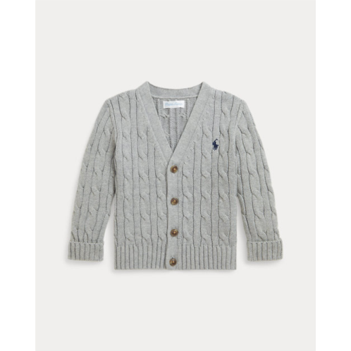 Baby Boy Cable-Knit Cotton V-Neck Cardigan