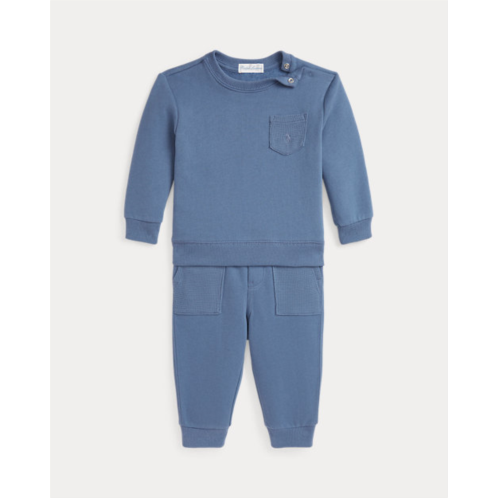 Polo Ralph Lauren Waffle-Trim Sweatshirt & Jogger Pant Set