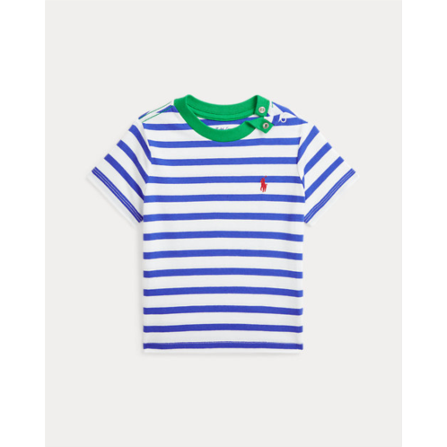 Baby Boy Striped Cotton Jersey Ringer Tee