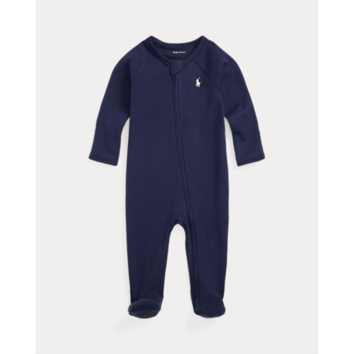 Baby Boy Cotton Interlock Footed Coverall