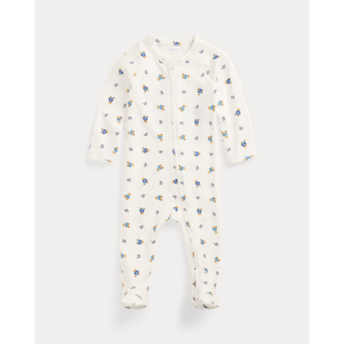 Baby Boy Polo Bear Cotton Interlock Coverall