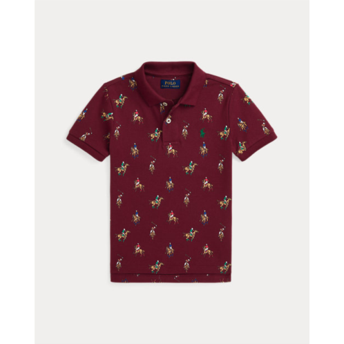 Polo Ralph Lauren Equestrian-Print Cotton Mesh Polo Shirt