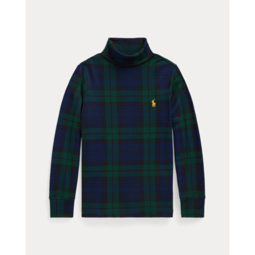 Polo Ralph Lauren Plaid Cotton Interlock Turtleneck