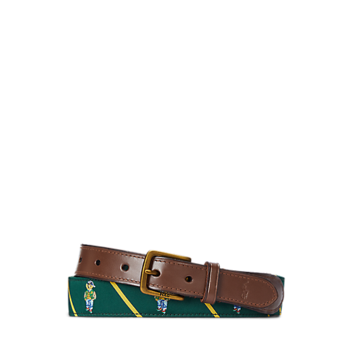 Polo Ralph Lauren Polo Bear Leather-Trim Belt