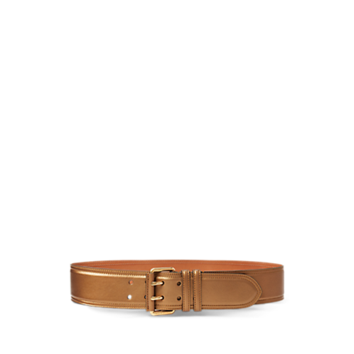 Polo Ralph Lauren Metallic Calfskin Double-Prong Belt