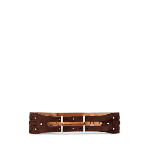 Polo Ralph Lauren Woven Calf-Suede Wide Waist Belt